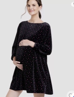 HATCH Velvet Maternity Swing Dress L Dark Floral Long Sleeve Photo Shoot Party | eBay HATCH Velvet Maternity Swing Dress L Dark Floral Long Sleeve Photo Shoot Party | eBay