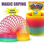 Magic Spring Rainbow Neon Ring Fidget Stress Novelty Toy Kids Party Favour Gifts