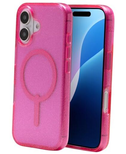 Milan Snap Case for – MagSafe Compatible, 13ft Drop iPhone 16 Pink Glitter