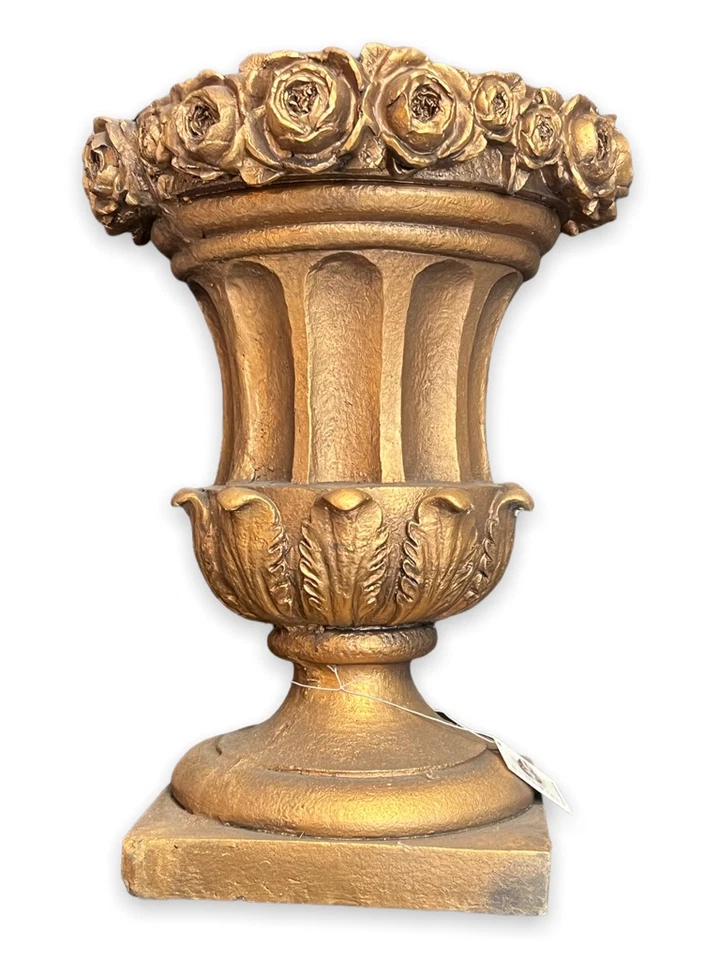 Goodwill Pflanztopf Blumentopf Blumenübertopf Pokal Rosen Gold Barock 40cm NEU - Bild 2 von 4