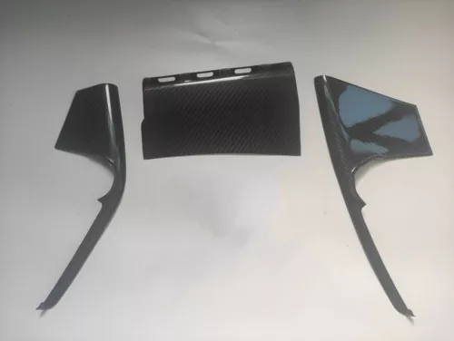 Cubiertas de marco multimedia interiores de fibra de carbono 3 piezas para Nissan GT-R R35 2008-2016 - Imagen 4 de 6