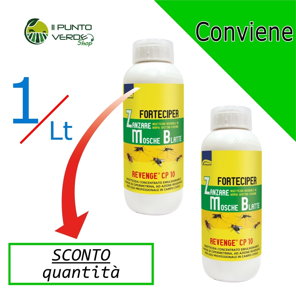 Formevet FORTECIPER 1 LT insetticida piretro REVENGE CP10 zanzare mosche blatte