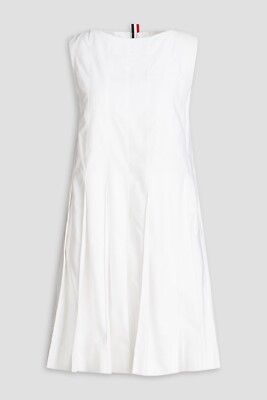 THOM BROWNE NEW WITH TAGS Pleated cotton Oxford mini dress Size 44 White |  eBay