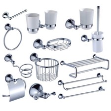 Chrome Brass Wall Mount Bathroom Accessories Set Bath Hardware Towel Bar Zzh111