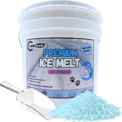 Pet-Friendly Ice Melt – Fast-Acting Magnesium Chloride Formula, Safer for Pets &