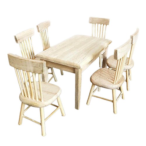 1:12 Dollhouse Miniature 4x Chair / 6x Chair Table Furniture Decoration Ornament - Picture 11 of 25