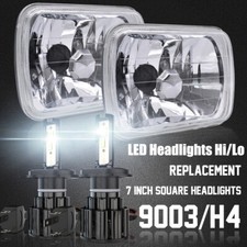 Pair 5X7 7x6inch LED Headlights Hi Lo Beam For International IHC 9200 9900 9400i