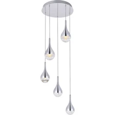 MODERN FOYER DINING LIVING ROOM KITCHEN LIGHTINGCHANDELIER PENDANT  5 LIGHT 15"