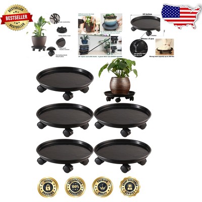 15 Inch Heavy-Duty Rolling Plant Caddy Set - Effortless Indoor/Outdoor Care