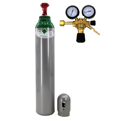 Gasflasche mit Reduzierer Reines 4.8 Argon (100%) Schweißgas 8 Liter TIG/WIG MIG