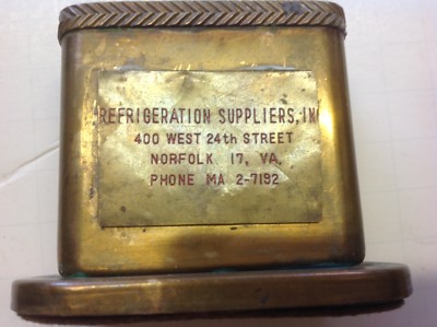 Refrigeration Suppliers , Norfolk, Va. Vintage Cigarette Holder Souvenir