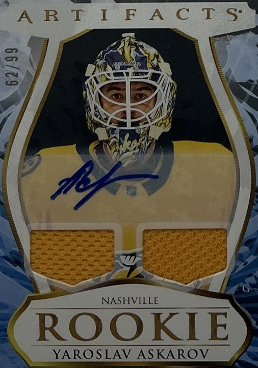 Yaroslav Askarov Rookie Auto PSA 8/10-2023 Upper Deck Artifacts Gold w/Relic /99 view 4