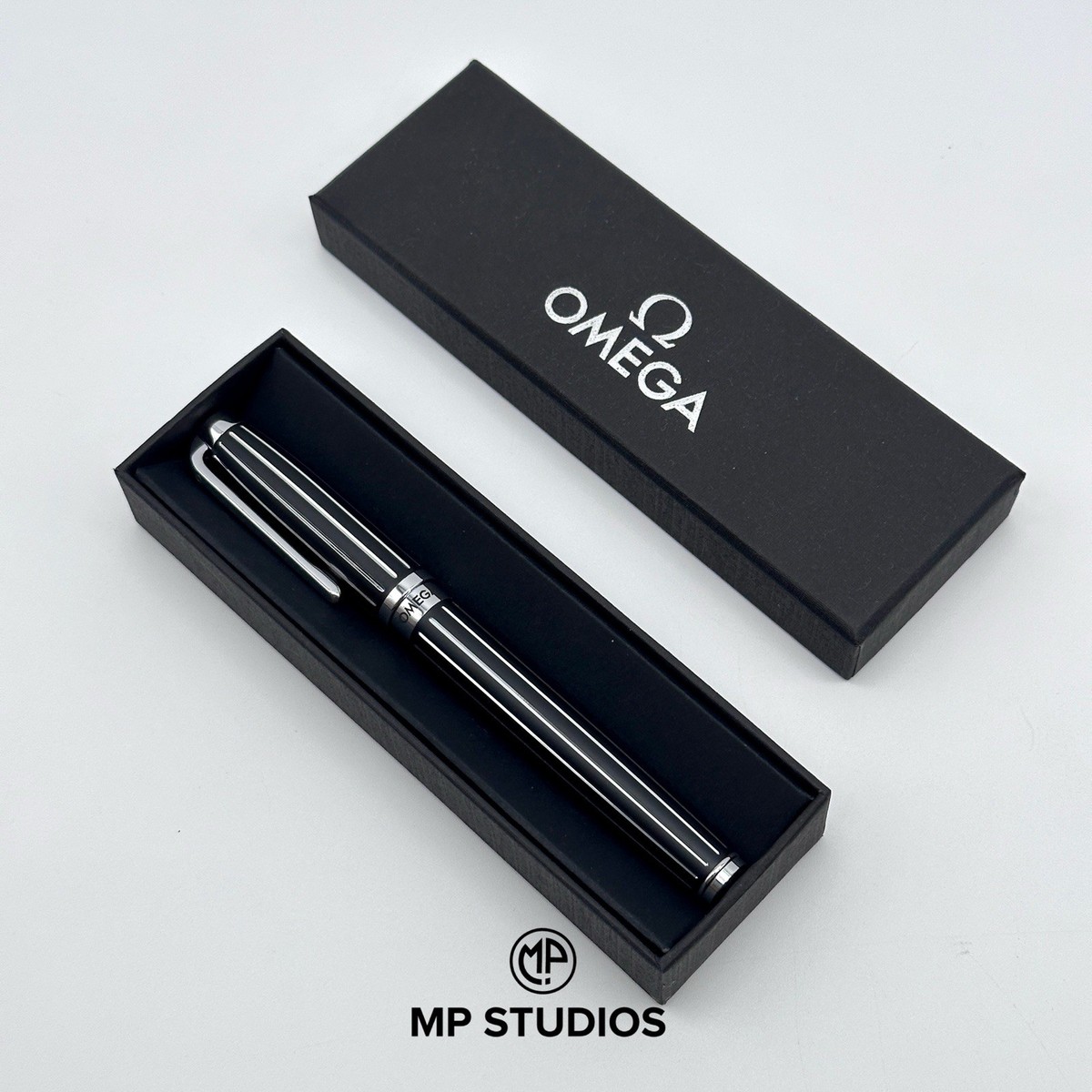 OMEGA / PEN /ボールペン Omega Black & Silver Striped Rollerball Pen AD VIP Gift | eBay