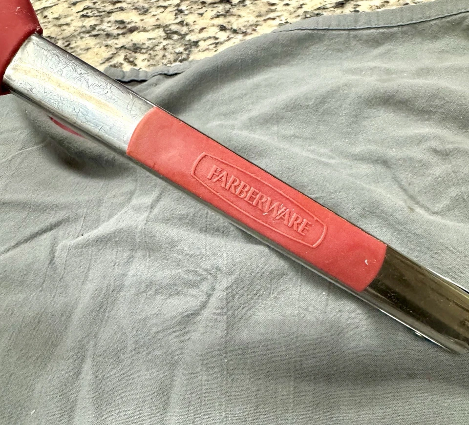 Pinzas punta silicona roja Farberware acero inoxidable 11" Foto 3 de 4