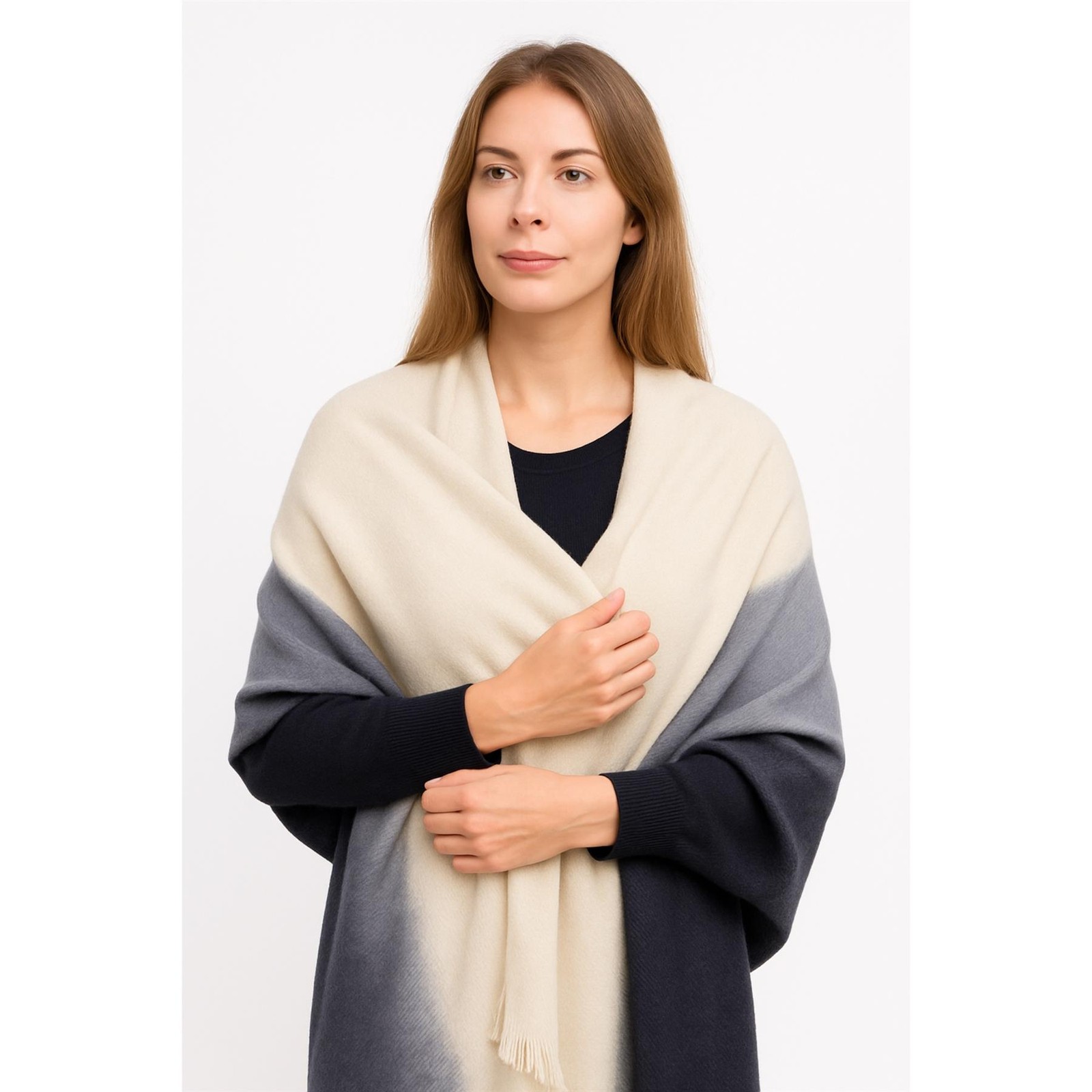 Dipdye Shawl Scarf Sand Blue Pashmina Womens Supersoft Gift Packaged CRAGGI