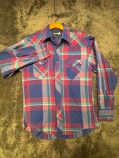 Wrangler Cowboy Cut made in USA Western Pearl Snap Shirt Mens 16 Large