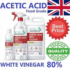 White Vinegar 80% Food Grade Acetic Acid 100ml-5L Cooking Stain Cleaner Descaler