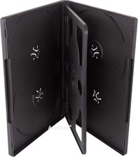 Black Multi-6 DVD Cases for 6-Disc Storage in Standard 14mm Size Thickness with
