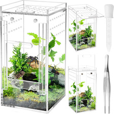 Mini Spider Enclosure, 3x3x6    Acrylic Terrarium with Ventilation Jumping Spide