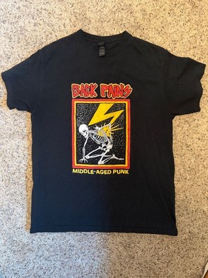 Bad Brains Novelty ''Back Pains'' Middle-Aged Punk T-Shirt (Medium)