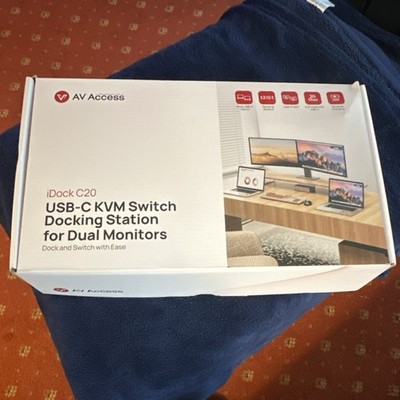 AV Access iDock C20 USB-C KVM Switch Docking Station Dual Monitor HDMI  