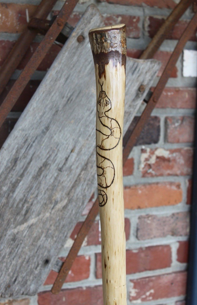 Walking Stick Hiking Stick Handmade Sweet Gum Wood Staff 59.5” Trekking Pole,Art