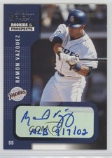 2002 Select Rookies & Prospects Auto Ramon Vazquez (Blue Ink) #80 Auto 0v1