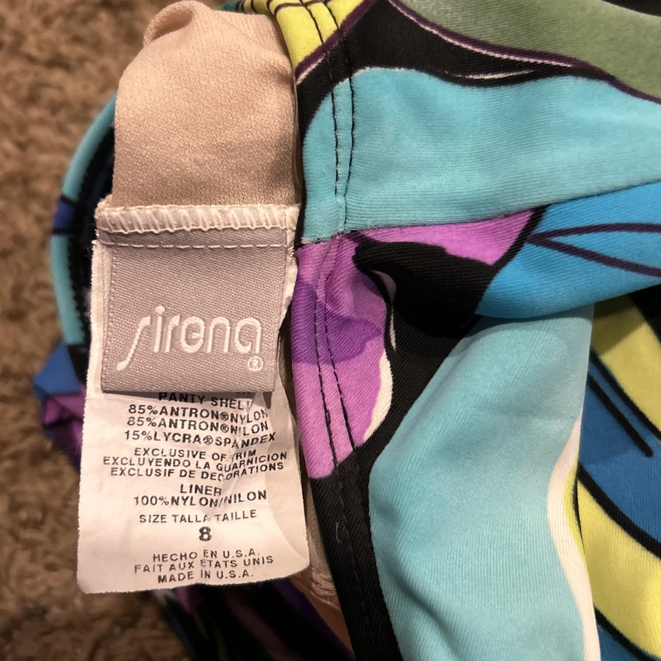 Traje de baño Tankini floral Sirena para mujer talla 8 A16 Foto 3 de 3