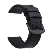 Classic Leather Watch Strap Sport Band Quick Release Steel Buckle 18mm 20mm 22mm