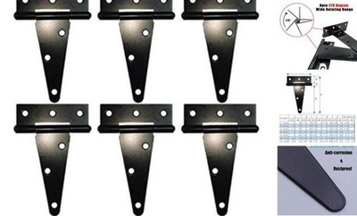 Heavy Duty T Hinge Tee T Strap Shed Gate Barn Fence Door Hinge 4 Inch 6 pcs