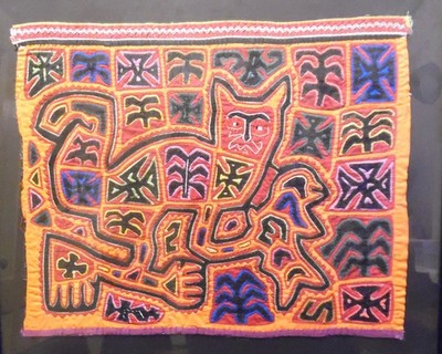Framed (sold unframed) 16x20 Wonderful Early Kuna GUNA MOLA  [Boston Primitive]