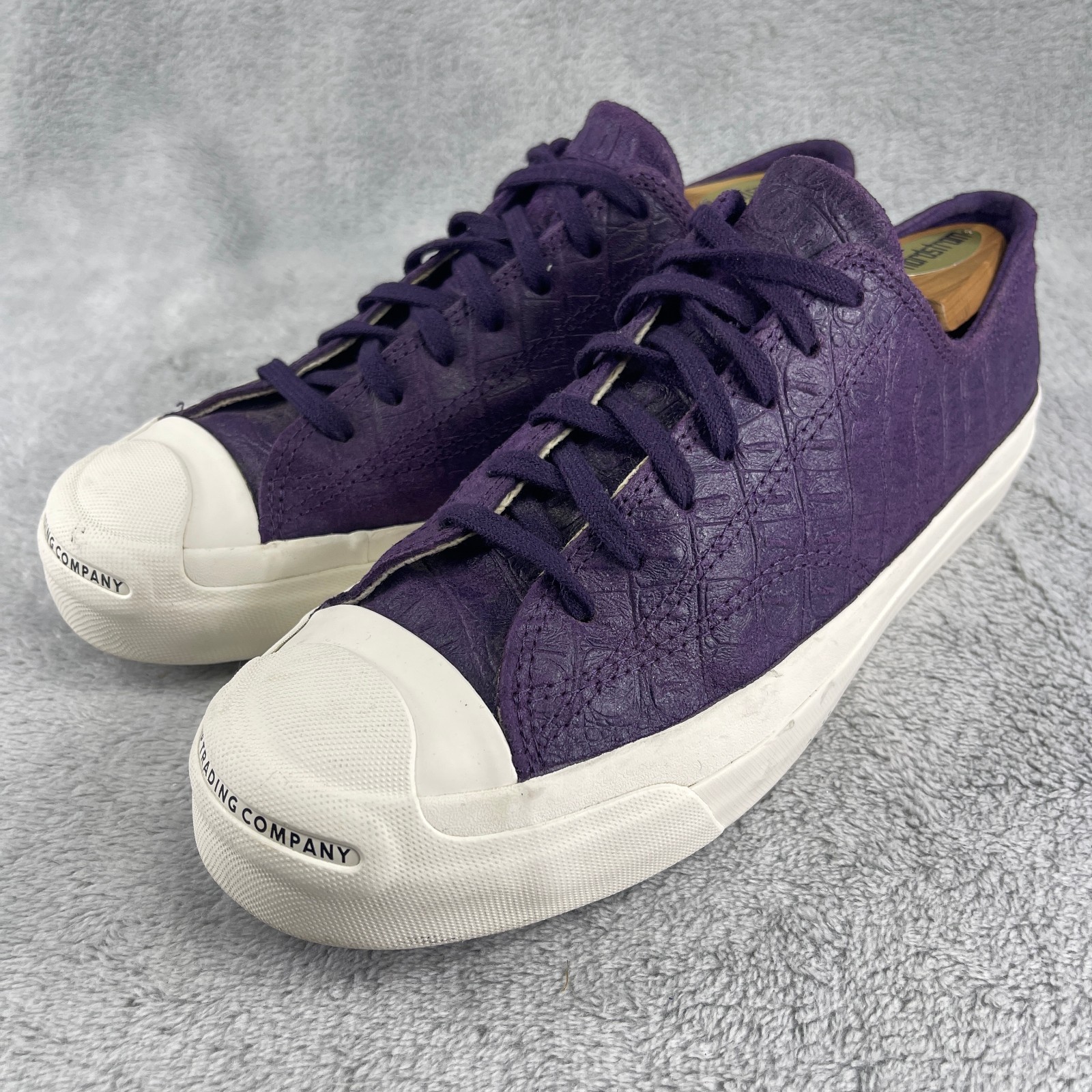 Converse Jack Purcell Pop Trading Co. Shoes Mens 7.5 Wms 9 Purple Croc Embossed