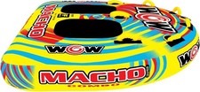 WOW Sports Macho 2 Person Inflatable Towable Tube for Boating Watersports