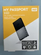 WD 512GB My Passport SSD Portable Storage - USB 3.1 (Black-Gray) New Open Box
