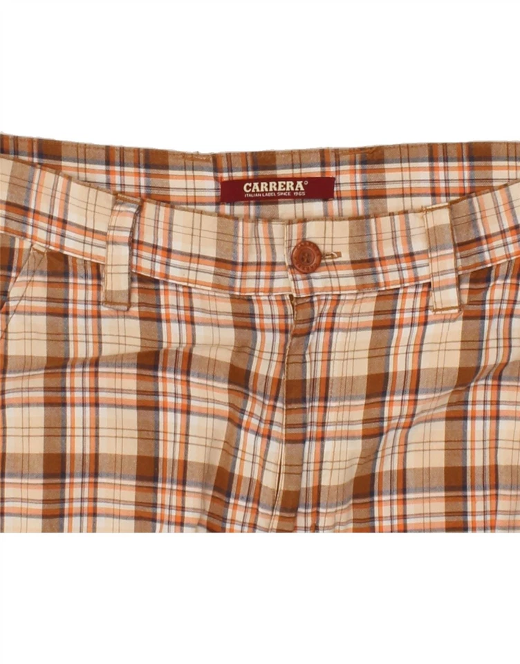 Pantalones Cortos Chinos CARRERA Mujer IT 48 Medianos W32 Marrón Cuadros Algodón ZO07 Foto 3 de 3