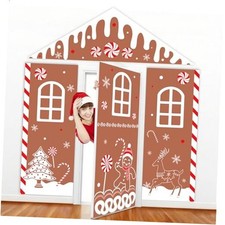 4 Pcs Christmas Gingerbread Door Cover Decoration Xmas House Xmas Candy Style B
