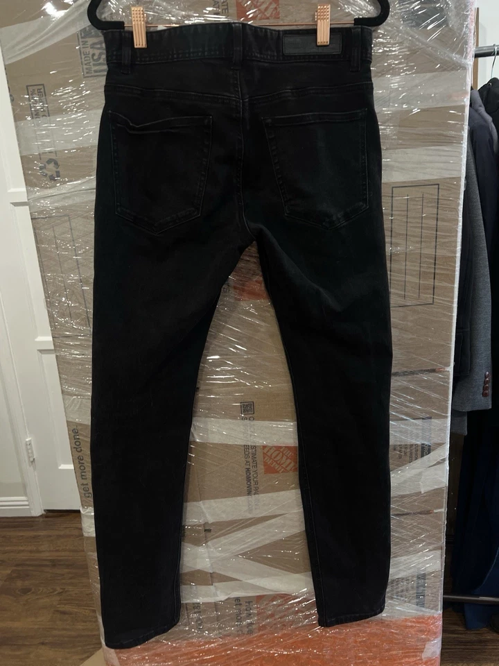 Pantalones de mezclilla para hombre Hang Ten carbón vaqueros vintage coreanos pequeños Foto 3 de 4