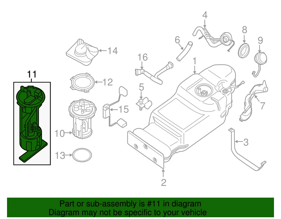Genuine Nissan Frontier Xterra Pathfinder Fuel Pump 17041-ZP00A - Image 3 of 4
