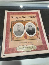 11/3 1929 ARMY VS. NOTRE DAME YANKEE STADIUM VERY RARE PROGRAM KNUTE ROCKNE