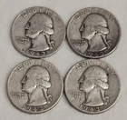 Lot of 4 90% Silver 1943S 1943x3
