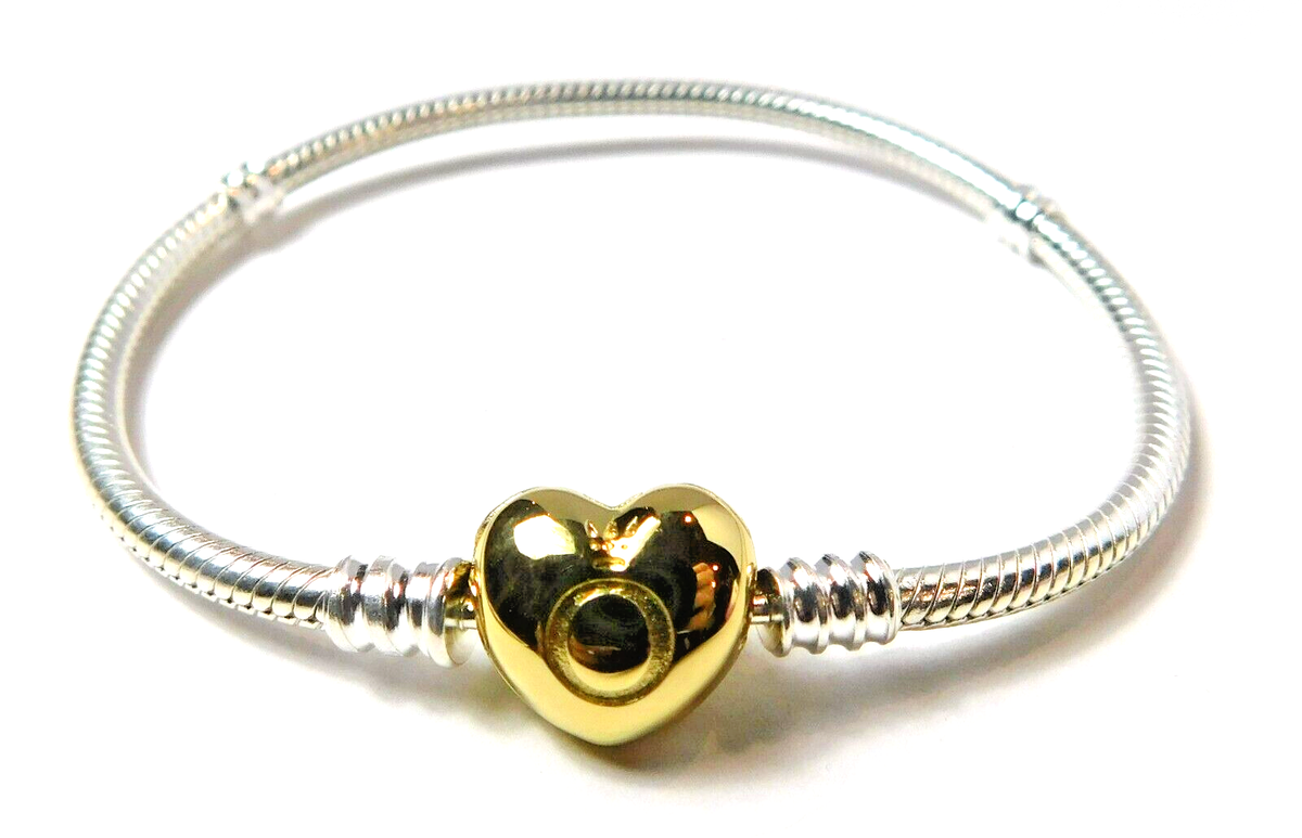 Authentic Pandora Bracelet, Shine Heart Clasp, #560719, Silver