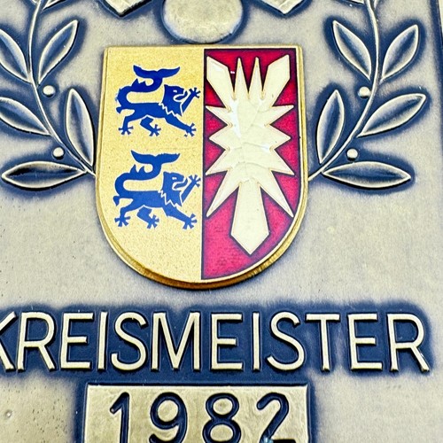 Placca Kreismeister 1982 Kegelsport Schleswig Holstein vintage da collezione #30734 - Foto 4 di 5
