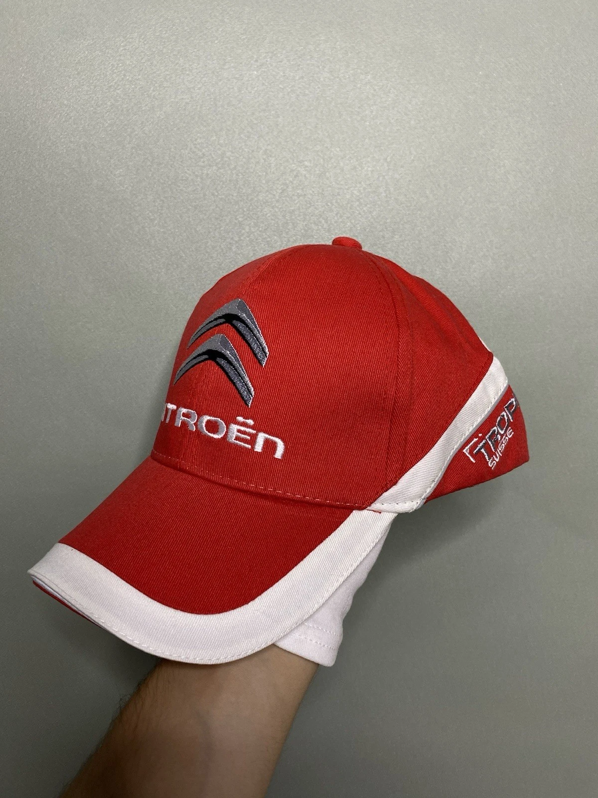 Citroen Rally Racing Trophy Suisse Cap Hat Vintage Red NWOT One Size Adjustable