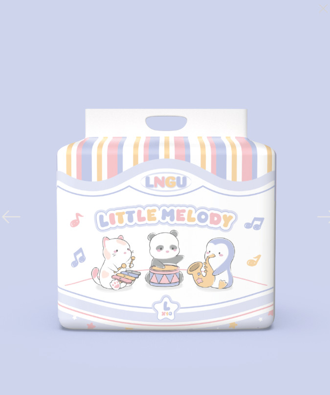 LNGU Little Melody Windeln mit Folie - Medium - 39 stck.