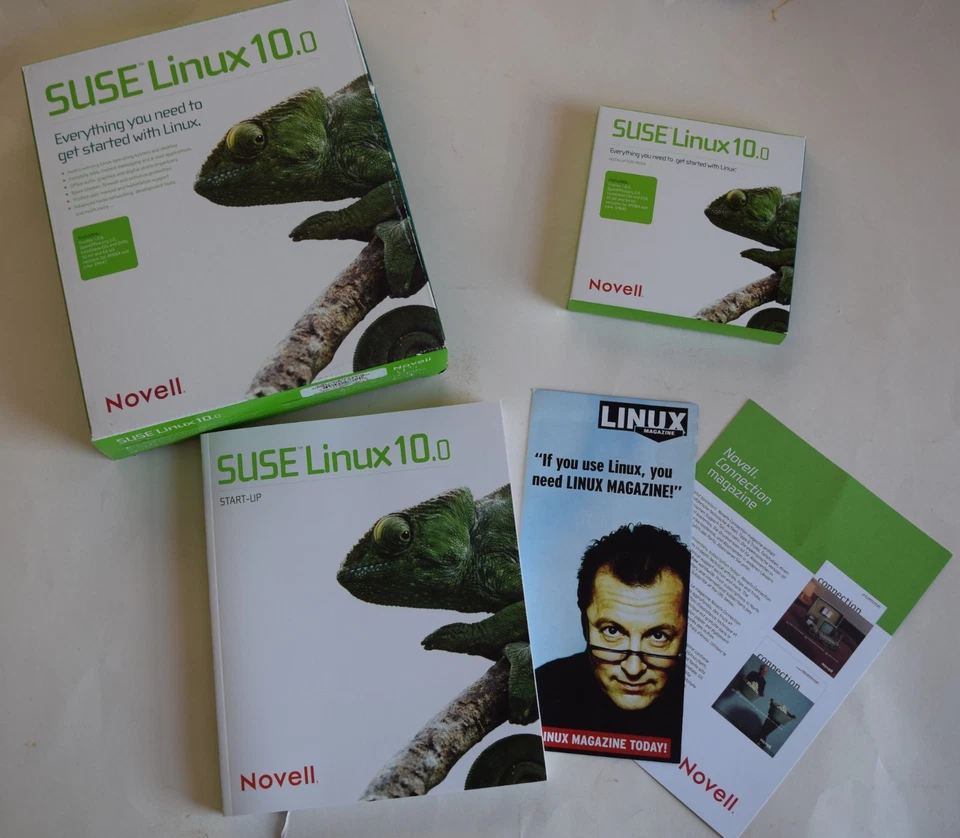 SUSE Linux 10.0 Boxed Edition – Novell, Chameleon Logo, Install Media - Image 2 of 4