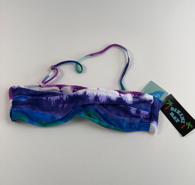 Bikini Bay Twist Bandeau Top Underwire Bikini  Blue/Purple Tie-Dye  Size 10  NWT