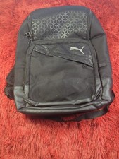 Puma Epoch Laptop Backpack Black School Sport Heat seal Cat Logo, Preowned