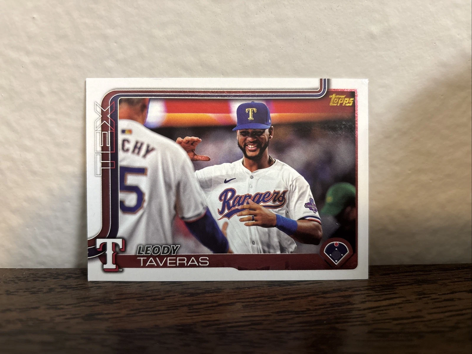 2025 Topps Series 1 - Leody Taveras #50 Golden Mirror Image Variation