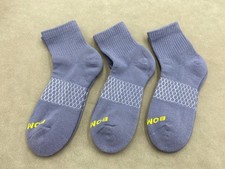 3 Pairs Bombas Honeycomb All-Purpose Performance Unisex Quarter Socks Size M