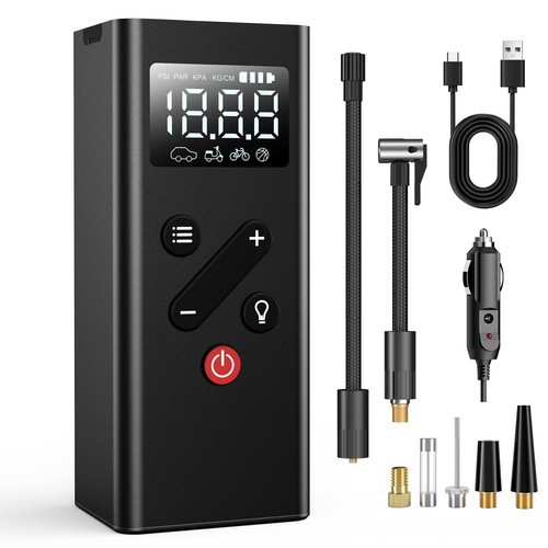 Tire Inflator Portable Air Compressor - Mini Electric Cordless Air Pump with ...